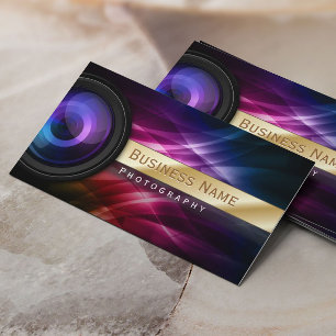 Carte De Visite Photographe Gold Striped Aurora Moderne