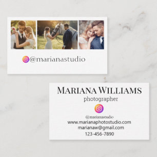 Carte De Visite photographe instagram 3 photos minimaliste chic