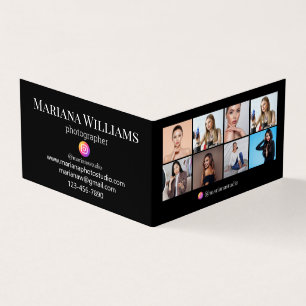 Carte De Visite photographe instagram 8 photos collage noir chic
