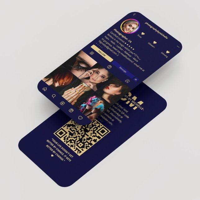 Carte De Visite Photographe Instagram Midnight Blue Modern (Photographer Instagram Midnight Blue Modern Business Card
)