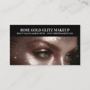 Carte De Visite Photographe Maquilleuse Rose Gold Glitz Élégant Lu