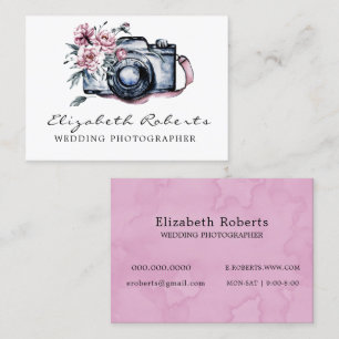 Carte De Visite Photographe Mariage Chic Pink