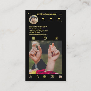 Carte De Visite Photographe mariage Instagram Photo Grid QR Code