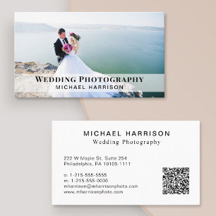 Carte De Visite Photographe mariage QR Code Photo Professionnel