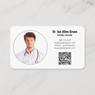 Carte De Visite Photographe Médicale moderne Code QR 👩 minimalist