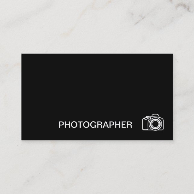Carte De Visite Photographe minimaliste (Devant)