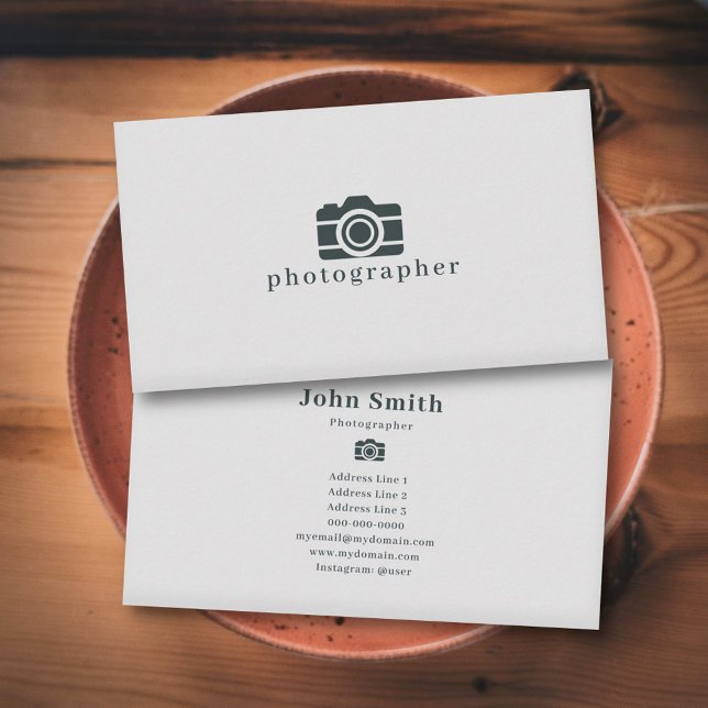 Carte De Visite Photographe minimaliste (Minimalist Photographer Business Card)