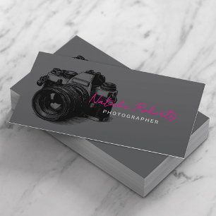 Carte De Visite Photographe Minimaliste Appareil Photo Sombre Phot