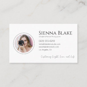 Carte De Visite Photographe minimaliste photo personnelle