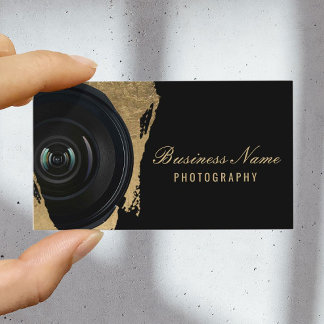 Carte De Visite Photographe moderne Black & Gold Photographie