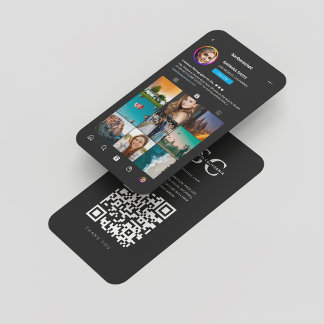 Carte De Visite Photographe moderne Instagram Inspiré Grille Noir