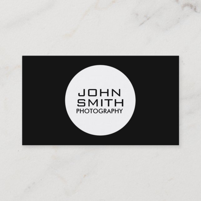 Carte De Visite Photographe Moderne Professionnel Plain Simple (Devant)