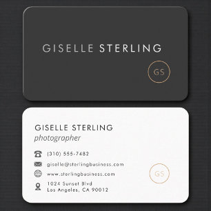 Carte De Visite Photographe Noir Professionnel