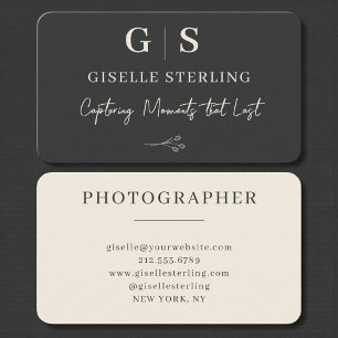 Carte De Visite Photographe Noir Professionnel