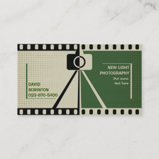 Carte De Visite Photographe photo noir, vert beige