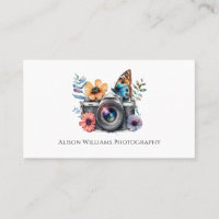 Photographe Photographe Caméra Florale Aquarelle