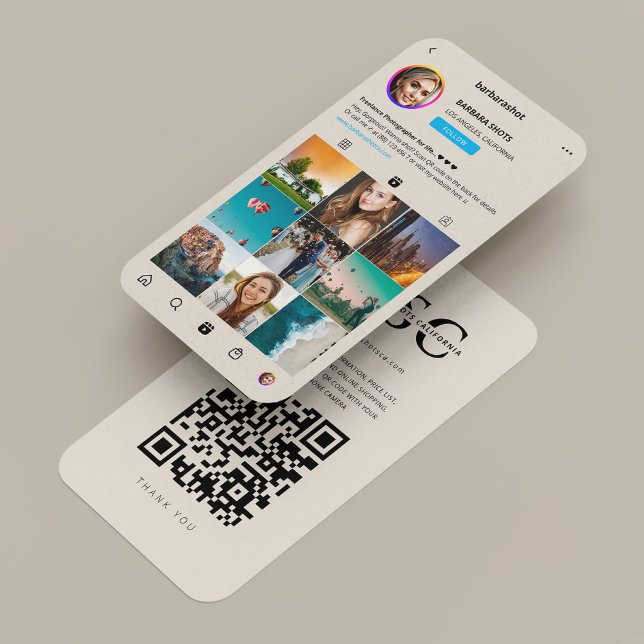 Carte De Visite Photographe Photographie Moderne Grille IG Sable (Photographer Modern Photography IG Grid Sand Business Card
)