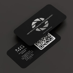 Carte De Visite Photographe Pilote de drone Appareil photo noir gr