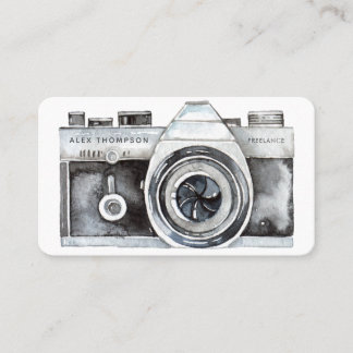 Carte De Visite Photographe professionnel de caméra aquarelle