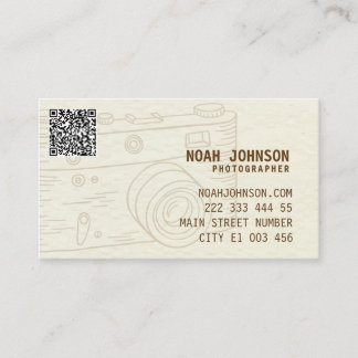 Carte De Visite Photographe professionnel de caméra QR