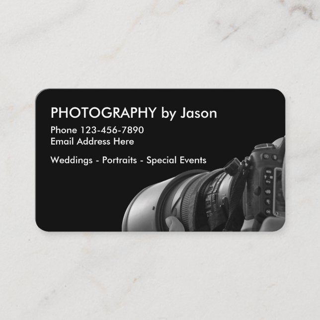 Carte De Visite Photographe Professionnel Design Moderne (Devant)