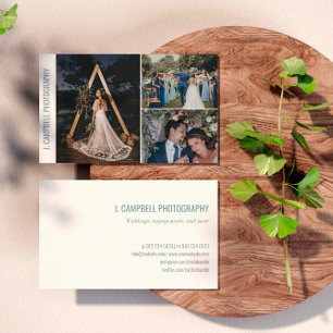 Carte De Visite Photographe professionnel Dove Blue Photo Collage