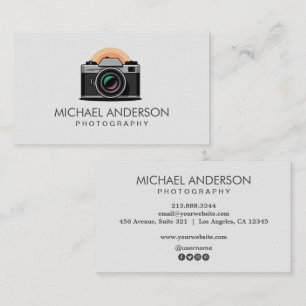 Carte De Visite Photographe professionnel logo d'appareil photo Ph
