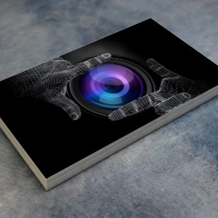 Carte De Visite Photographe Professionnel Mains Cadre Photographie