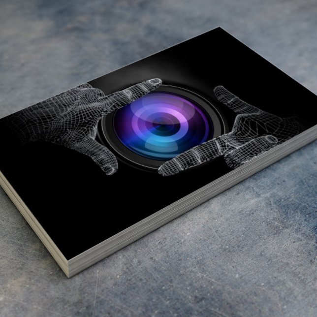 Carte De Visite Photographe Professionnel Mains Cadre Photographie (Créateur téléchargé)