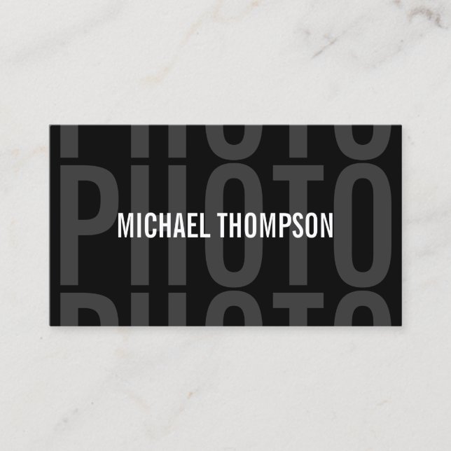 Carte De Visite Photographe Professionnel Moderne Bold (Devant)