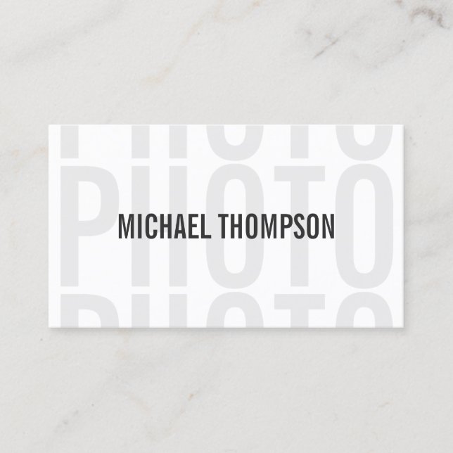 Carte De Visite Photographe Professionnel Moderne Bold (Devant)