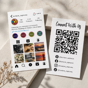Carte De Visite Photographe Réseaux Sociaux Modernes Code QR