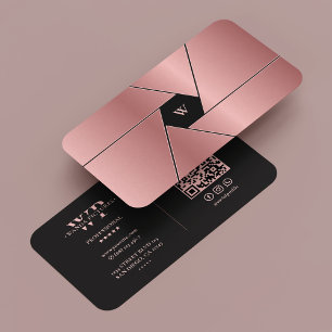 Carte De Visite Photographe Shutter Lens Elégant Rosegold Black