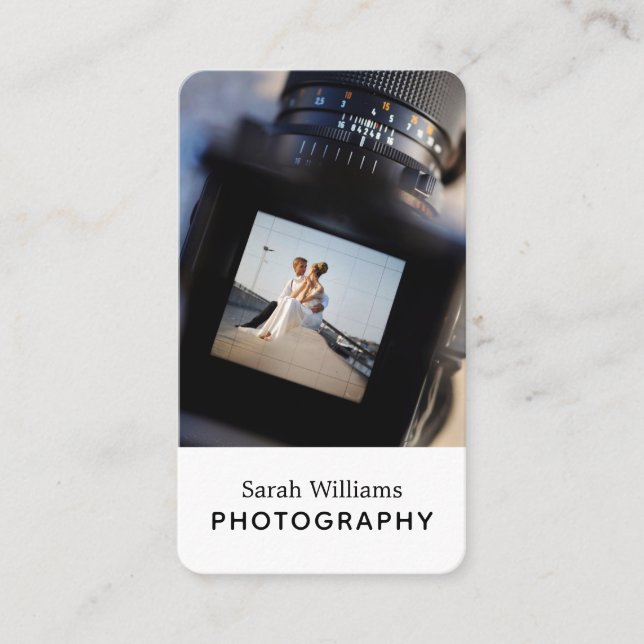 Carte De Visite Photographe Vertical Tendance Moderne (Devant)
