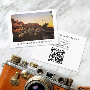 Carte De Visite Photographe Vintage Code QR Minimal