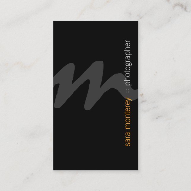 Carte De Visite Photographe Visual Arts Media Bold Monogram Dark (Devant)