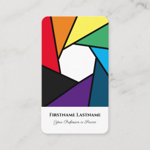 Carte De Visite Photographes couleurs arc-en-ciel DSLR lentilles c