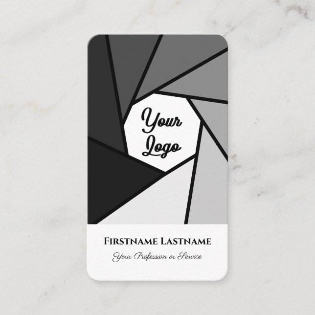 Carte De Visite Photographes noir et blanc DSLR lentilles de camér (Devant)