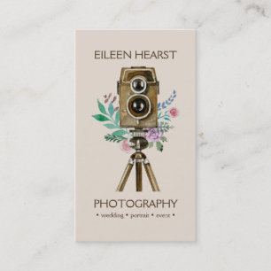 Carte De Visite Photographie à l'aquarelle d'un appareil photo anc