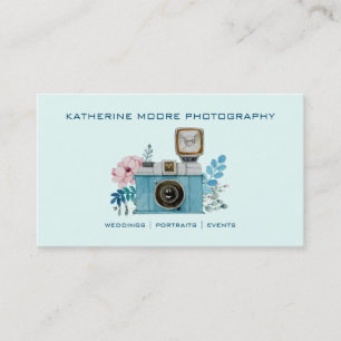 Carte De Visite Photographie à l'aquarelle d'un appareil photo anc