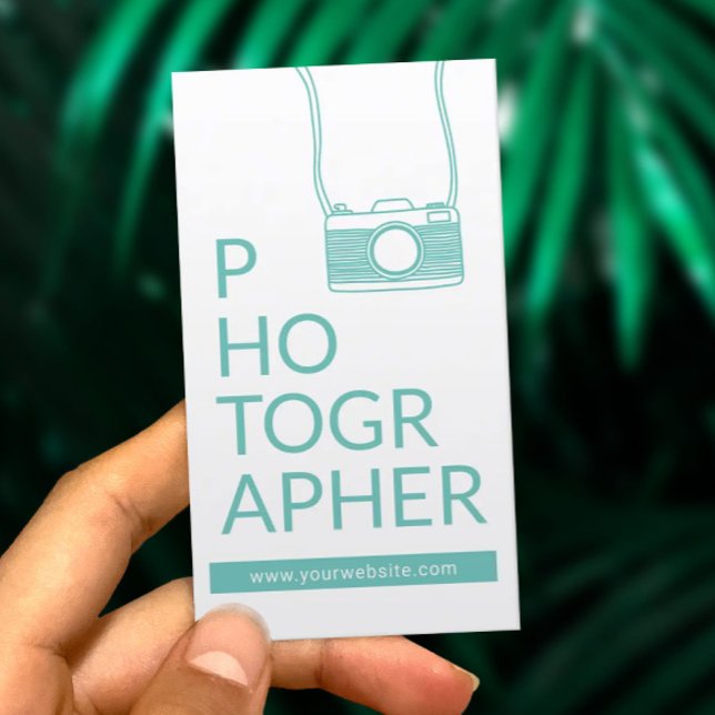 Carte De Visite Photographie Caméra mignonne Photographe Turquoise (Créateur téléchargé)