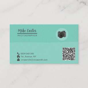 Carte De Visite Photographie - Caméra professionnel - Code QR