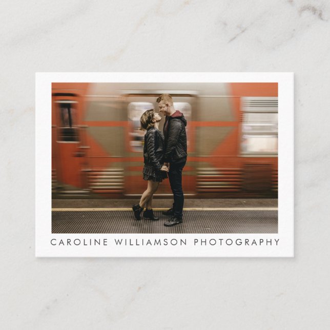 Carte De Visite Photographie d'affaires Moderne Grande Photo Éléga (Devant)