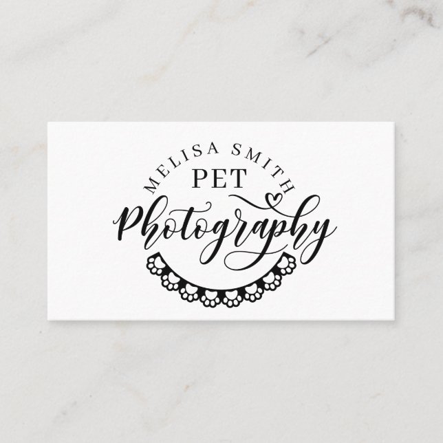 Carte De Visite Photographie d'animaux de compagnie en forme de ce (Devant)