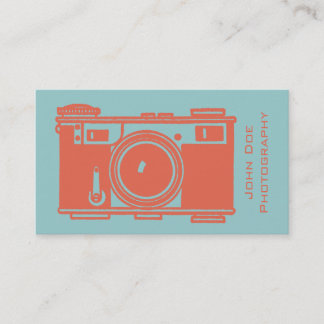 Carte De Visite Photographie de caméra Vintage Retro Orange