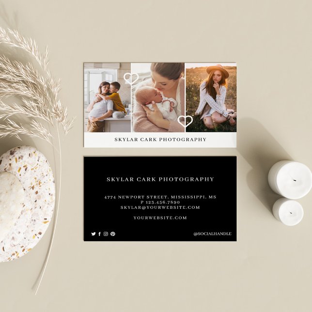 Carte De Visite Photographie de disposition de photo moderne et mi (Créateur téléchargé)