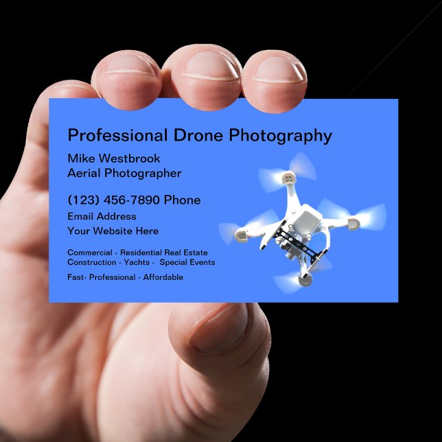 Carte De Visite Photographie de drone aérien professionnel (Créateur téléchargé)