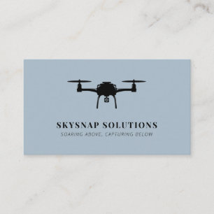 Carte De Visite Photographie de drone aérien Vidéographie bleu mod