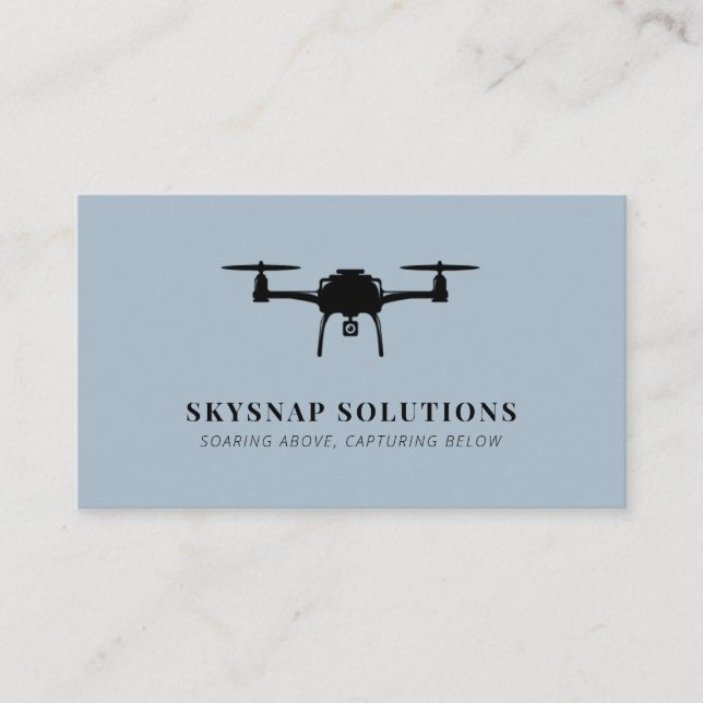 Carte De Visite Photographie de drone aérien Vidéographie bleu mod (Devant)