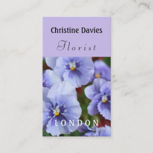 Carte De Visite Photographie de fleurs violettes, fleuriste